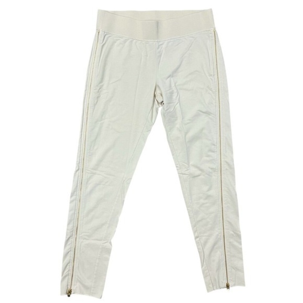 Sundays Cream French Terry Sweatpants Gold Side Zipper Detail Size 2
